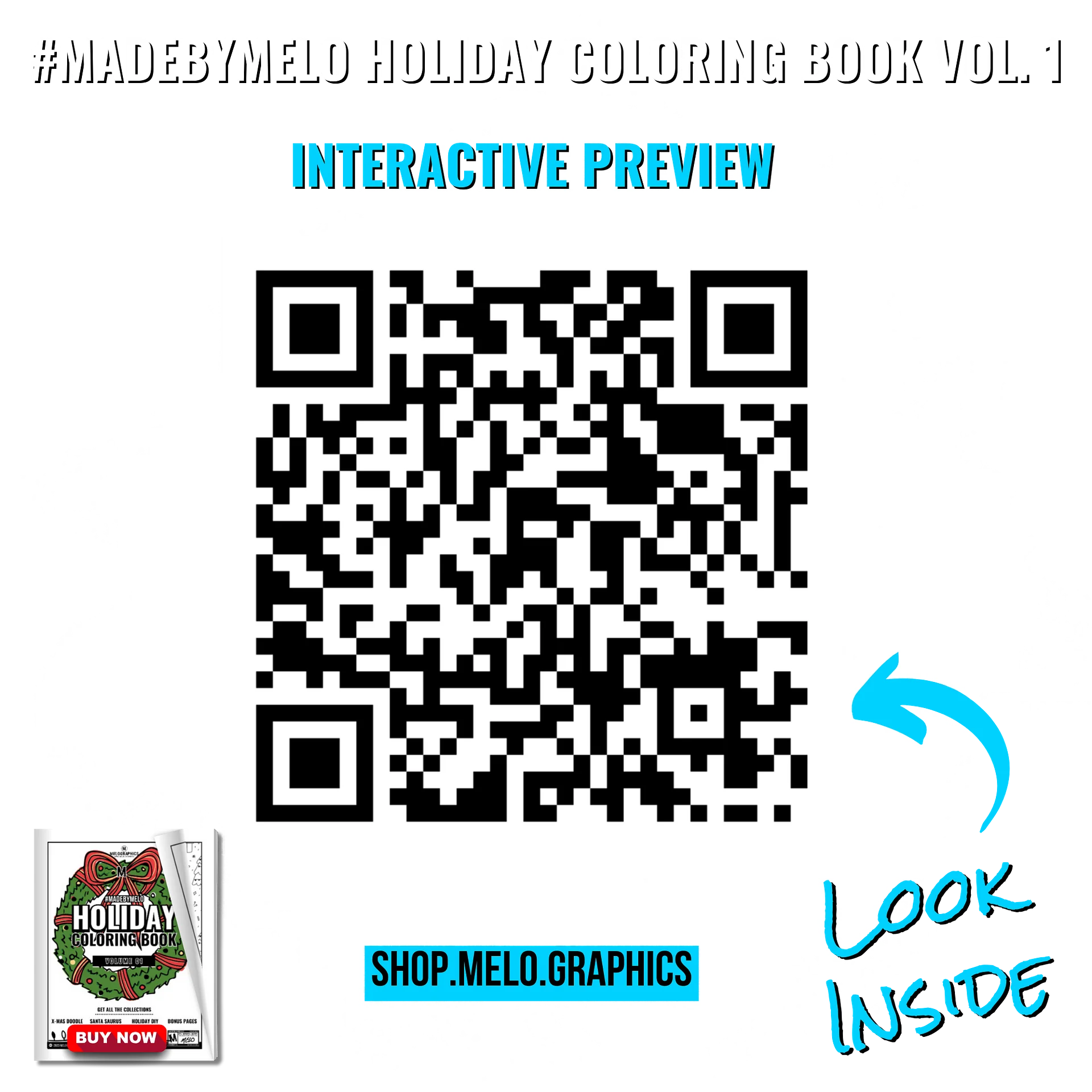 🎁🖍️ Holiday Coloring Book Vol 1: BIG BUNDLE - Printable PDF | #MadeByMELO product image (2)