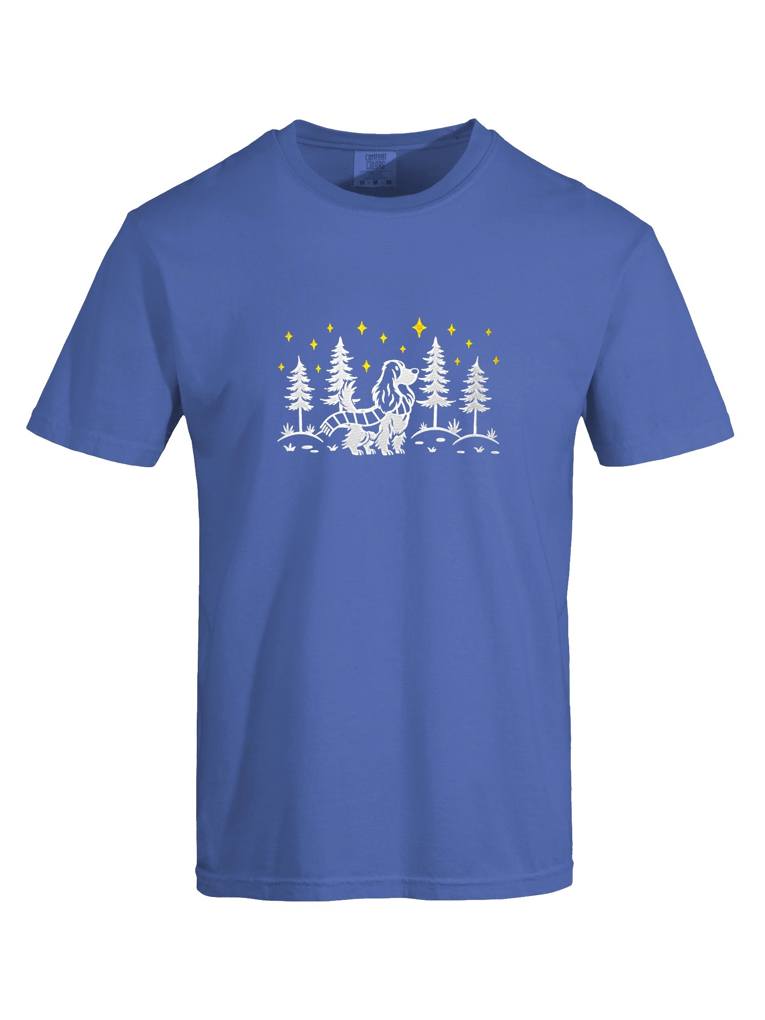 Springer Spaniel Winter/Christmas Line Art Design Embroidered T-Shirt product image (29)
