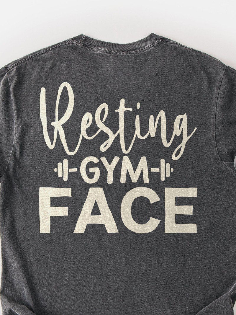 Resting Gym Face Oversized Gym Tee | Funny Gym Shirt product image (2)