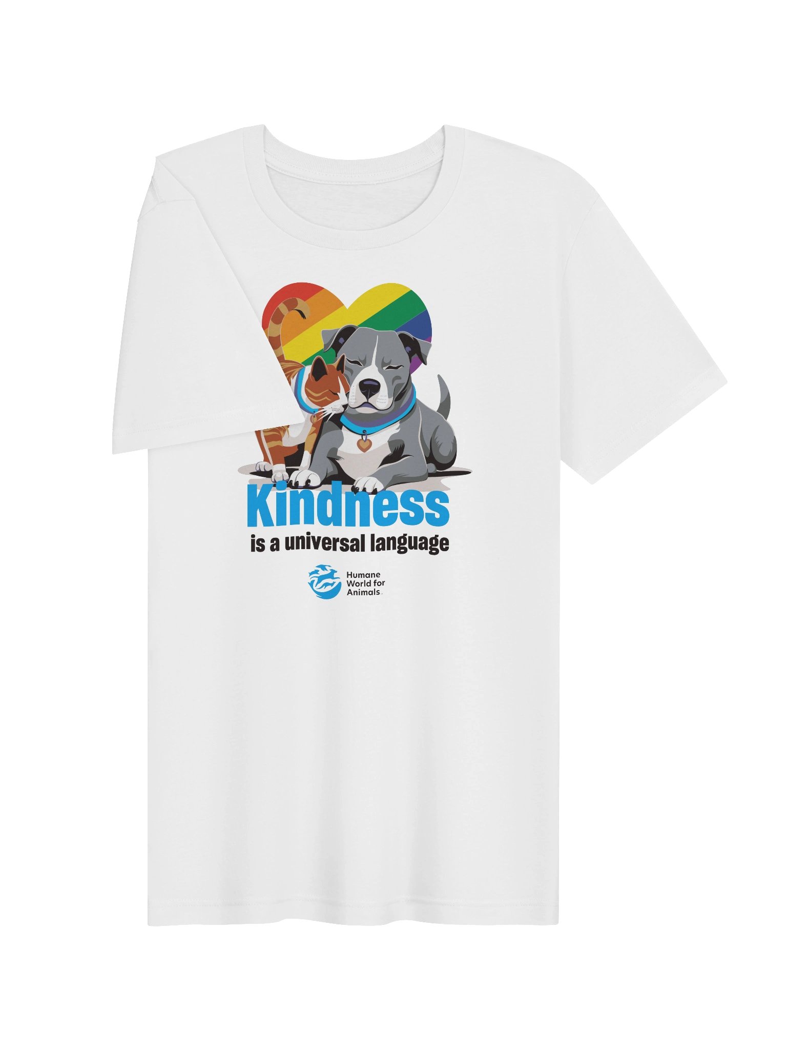 Kindness is a universal language t-shirt - Rainbow heart product image (3)