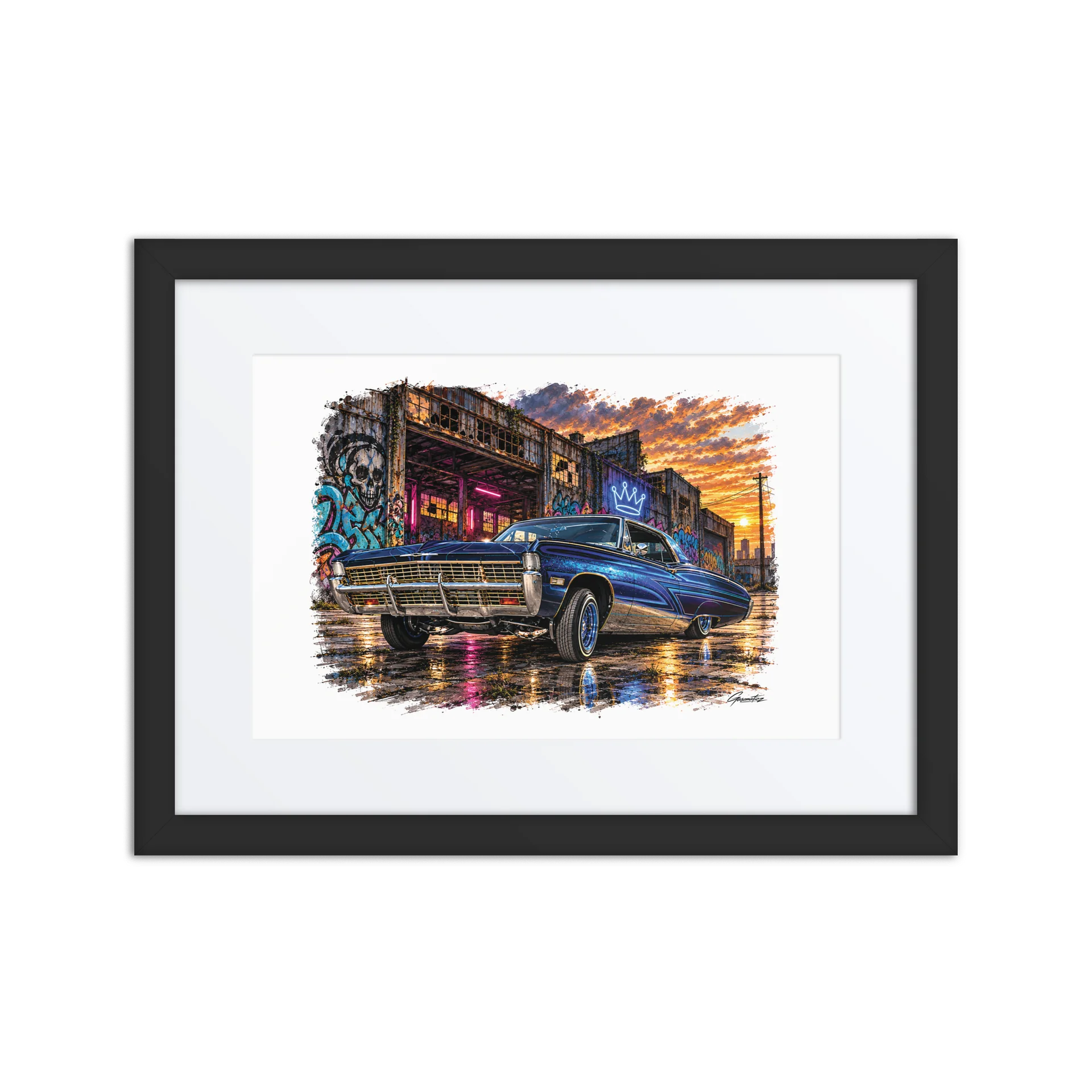 Neon Royalty — Lowrider Automotive Wall Art product image (1)