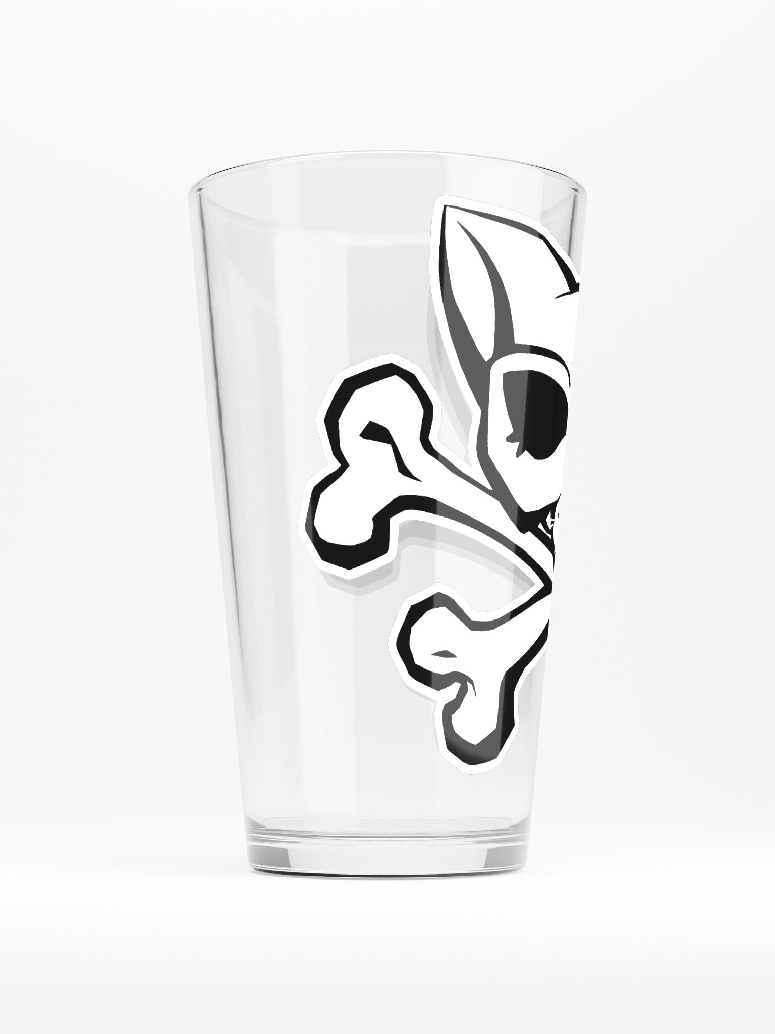 White Kat Skull Pint Glass product image (2)
