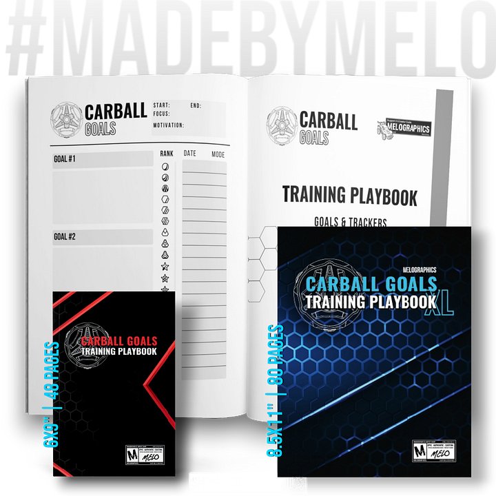 Carball Goals Training Playbook: Rocket League Training & Strategy - Notebook | #MadeByMELO product image (1)