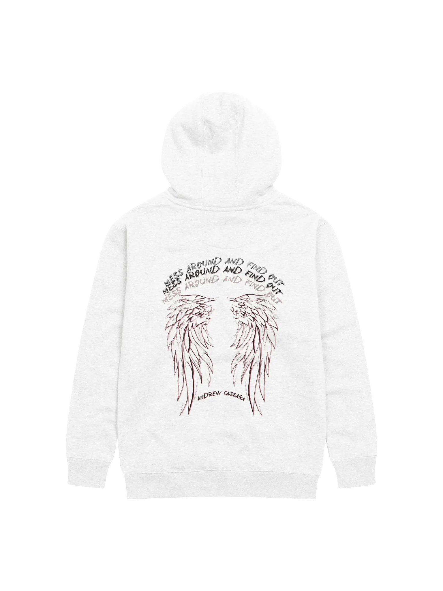MESS AROUND AND FIND OUT ~ WINGS HOODIE (WHITE) product image (2)
