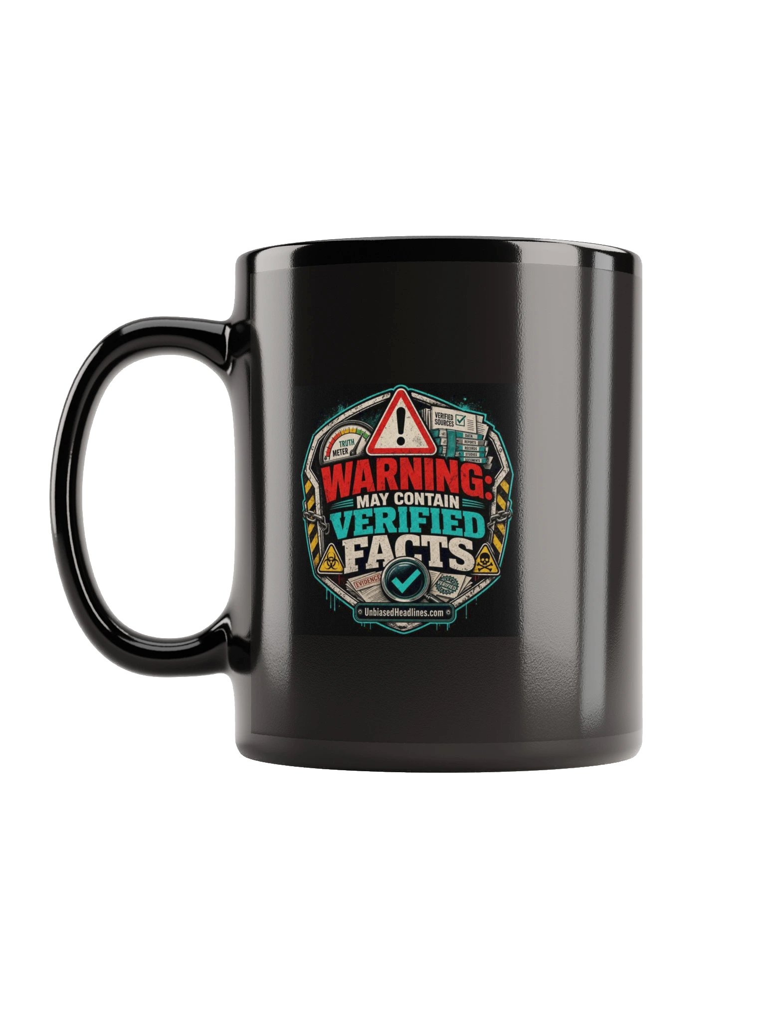 Warning: May Contain Verified Facts Black Mug product image (7)