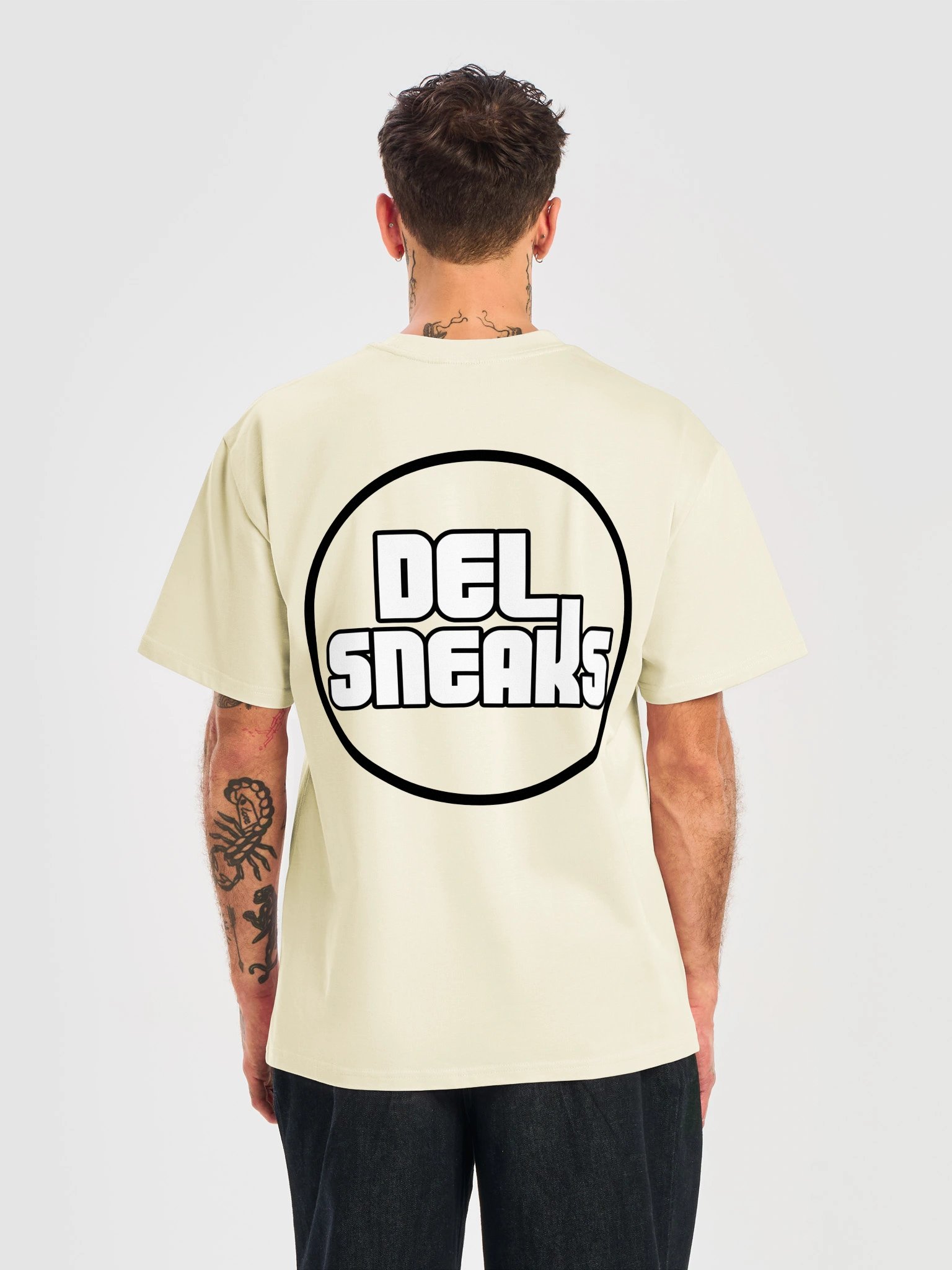 F&B Circular Logo Oversized T Shirt Cream product image (6)