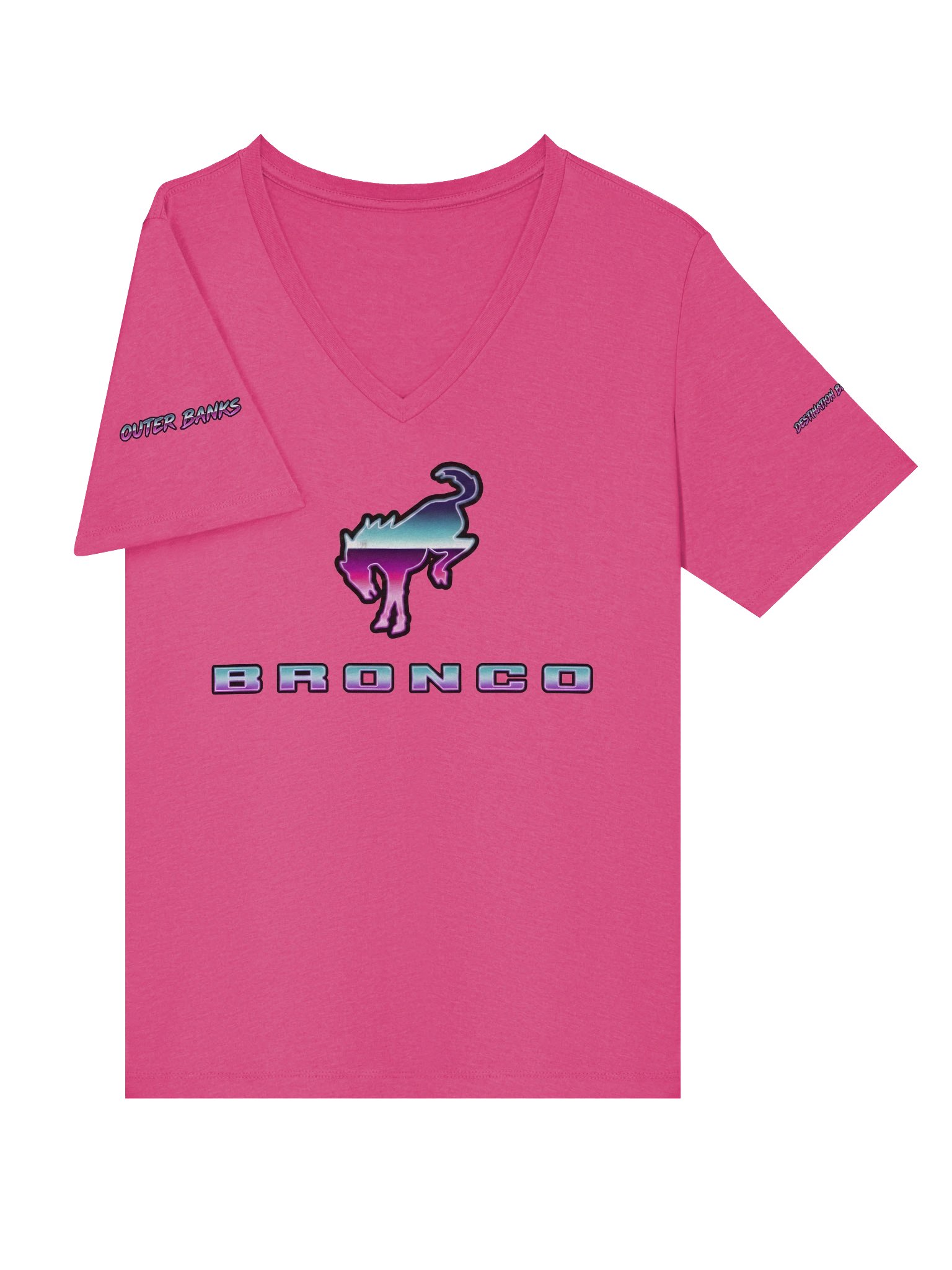 2026 Bronco Beach Bash OBX / Destination Bigfoot Bronco Collab V-Neck Bella+Canvas Supersoft T-Shirt (Multiple Colors Available) product image (7)