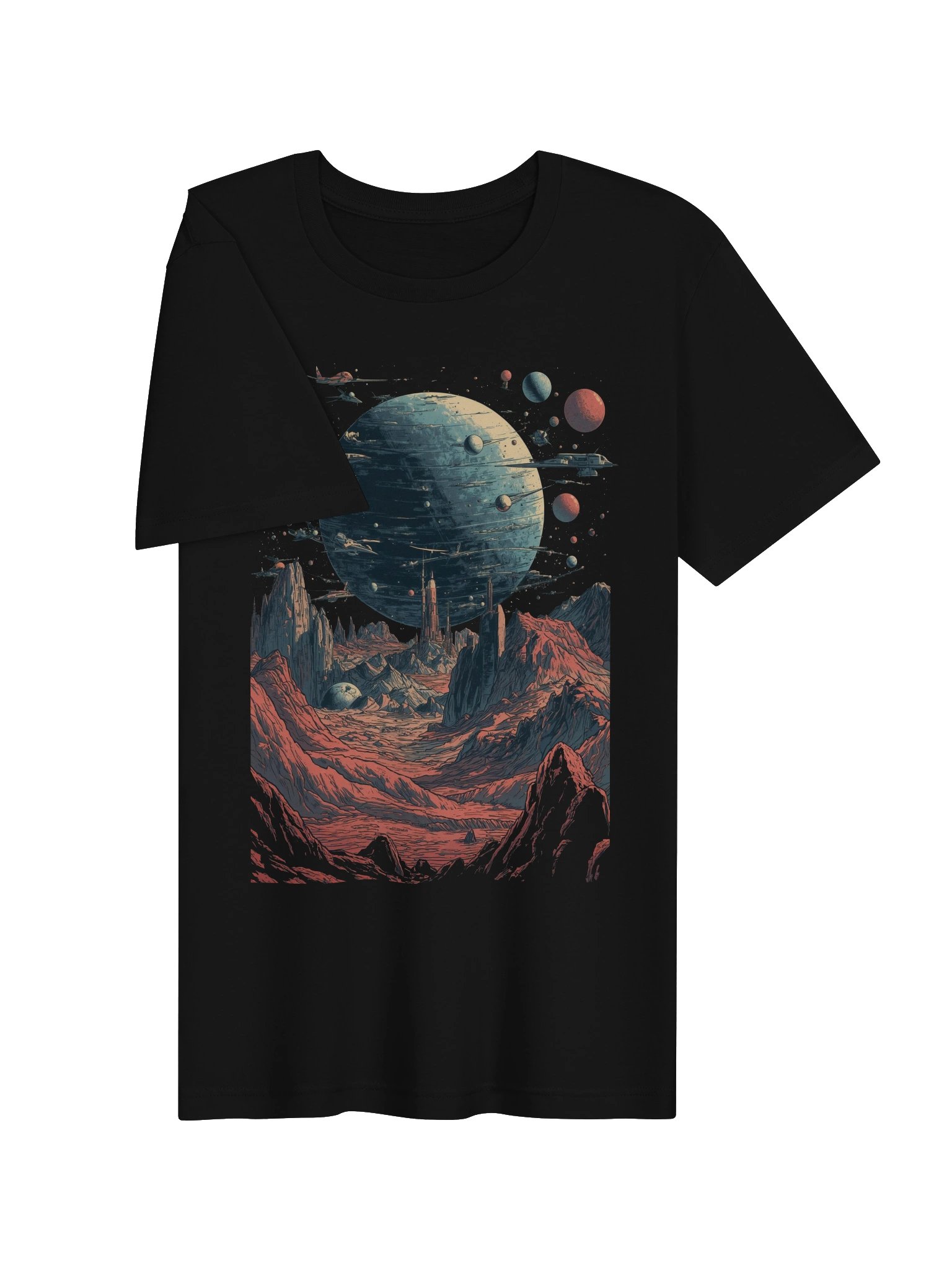 Retro-Futuristic Alien Landscape Lightweight T-Shirt product image (6)