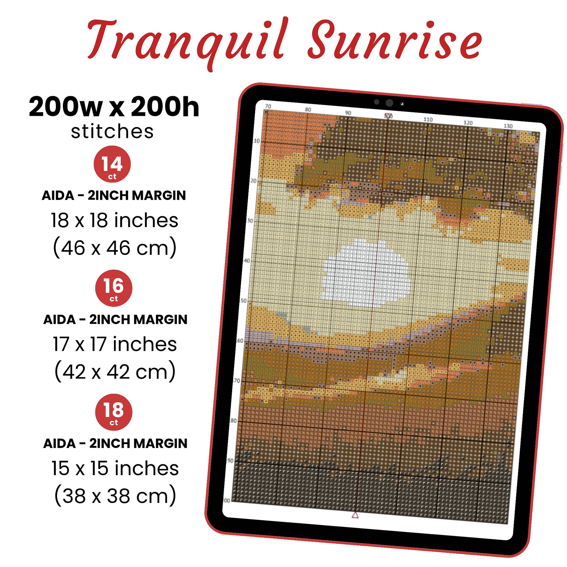 Landscape Tranquil Sunrise Cross Stitch Pattern product image (2)