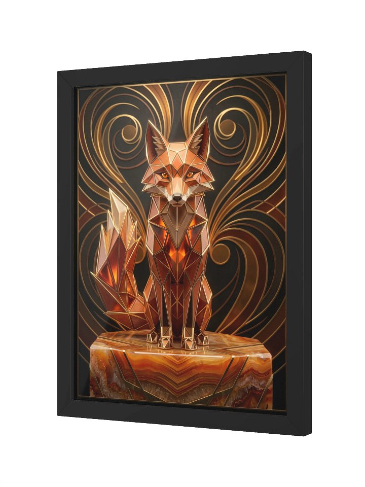 Radiant Geometric Fox Framed Poster - Neo-Deco Luxury Wall Art product image (2)