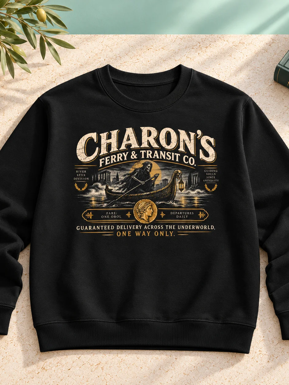 Charon’s Ferry & Transit Co. Greek Mythology Sweatshirt product image (1)