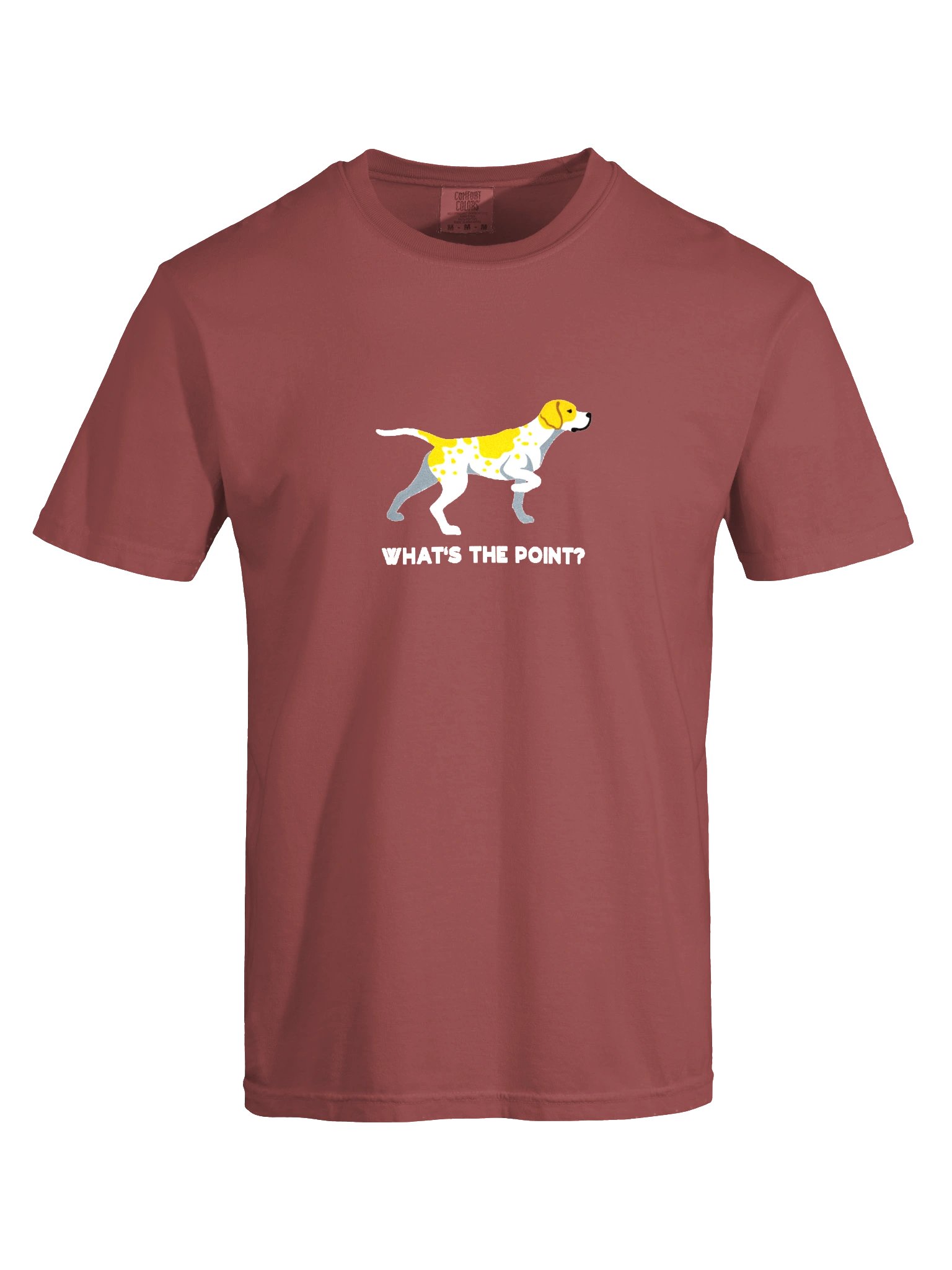 What's the Point? T-Shirt(Embroidered) of an English Pointer(Lemon & White) product image (10)