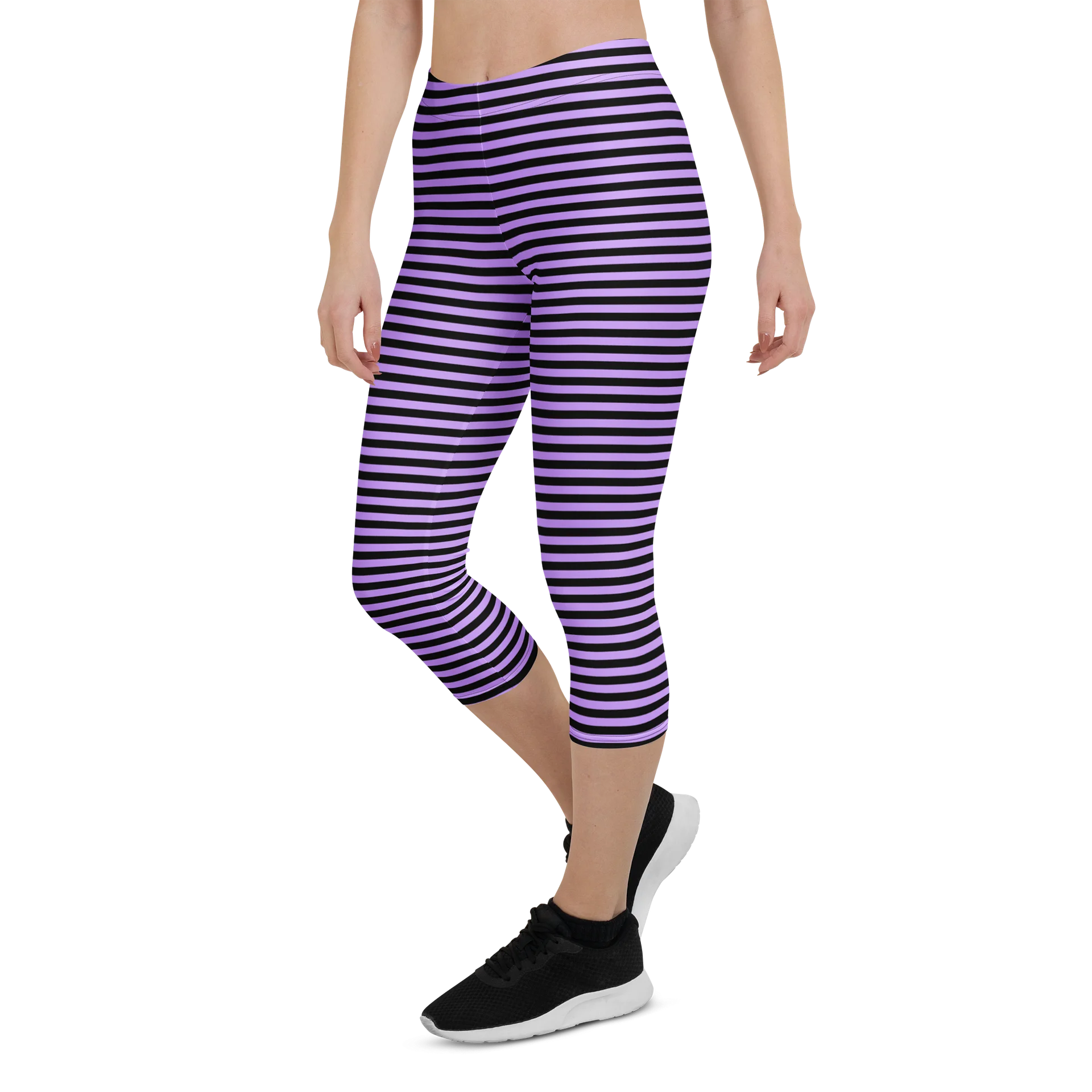 Blaque and Purple Stripped Capri product image (6)