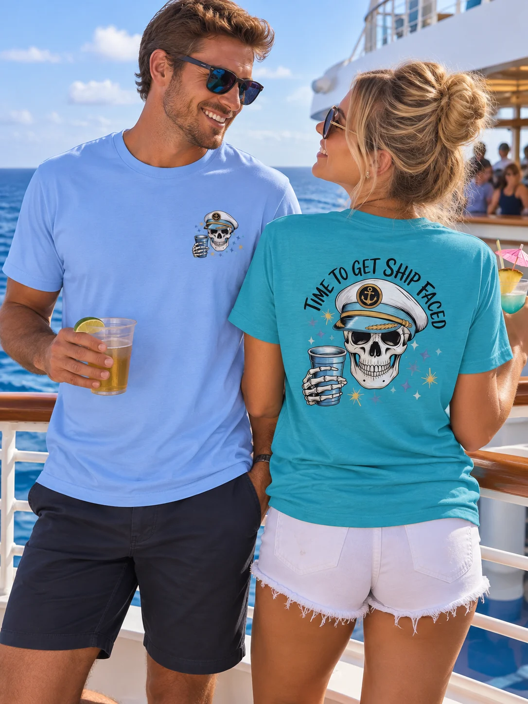 Time to Get Ship Faced Cruise T-Shirt | Front & Back Cruise Vacation Tee product image (3)