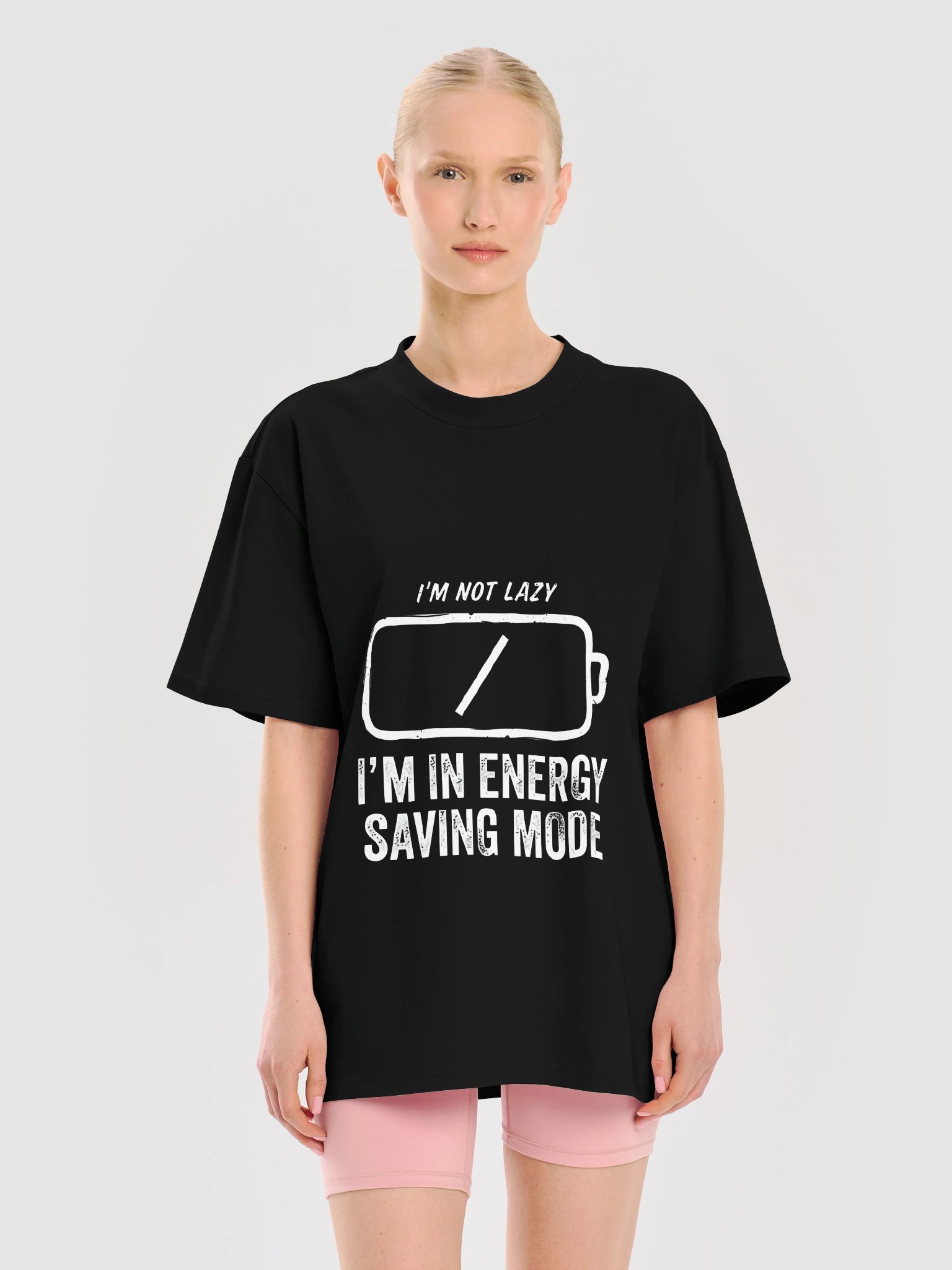 Funny Low Battery "I'm Not Lazy, I'm In Energy Saving Mode" Vintage Graphic T-Shirt product image (9)