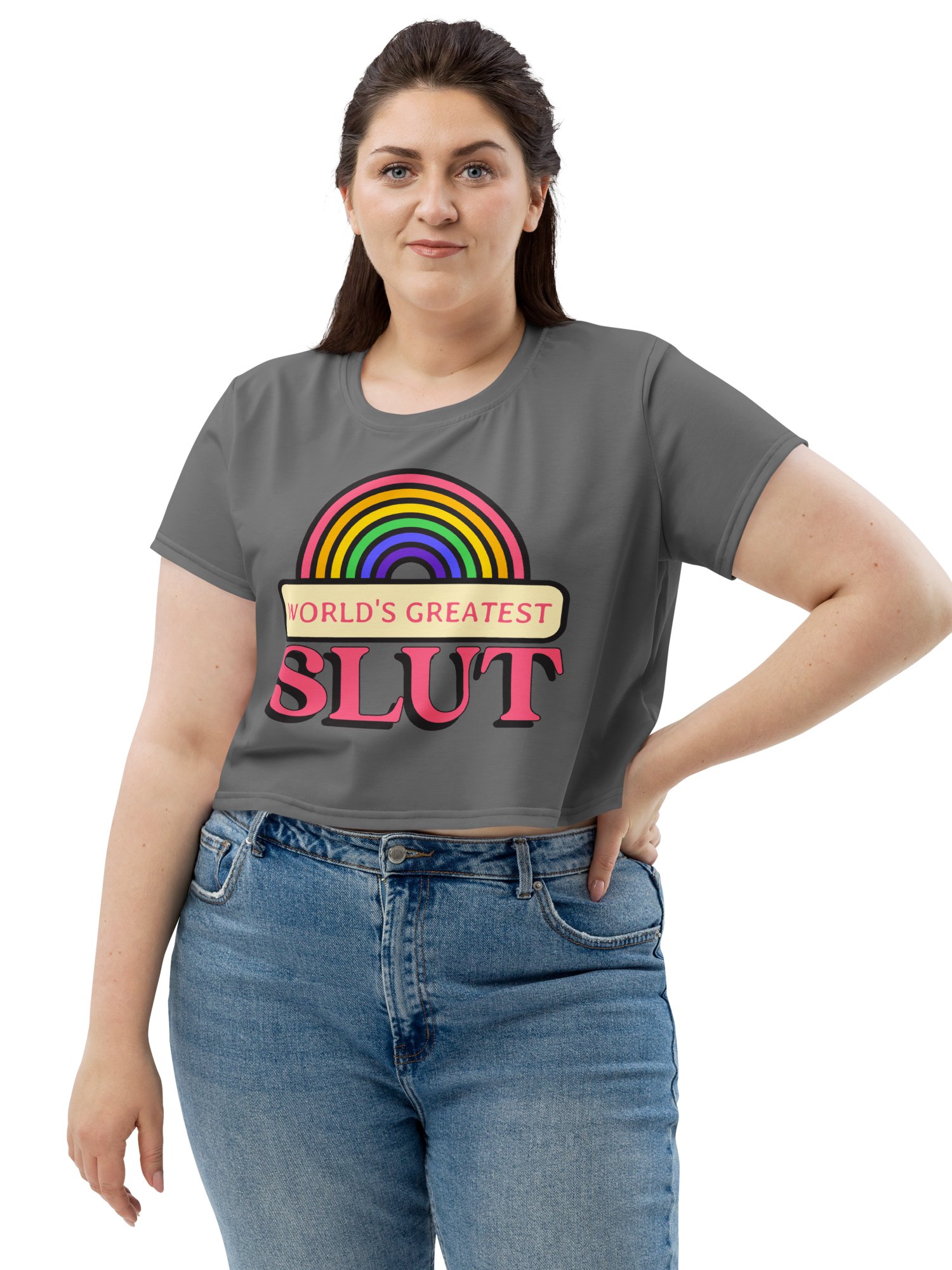World's Greatest Slut grey crop tee product image (1)