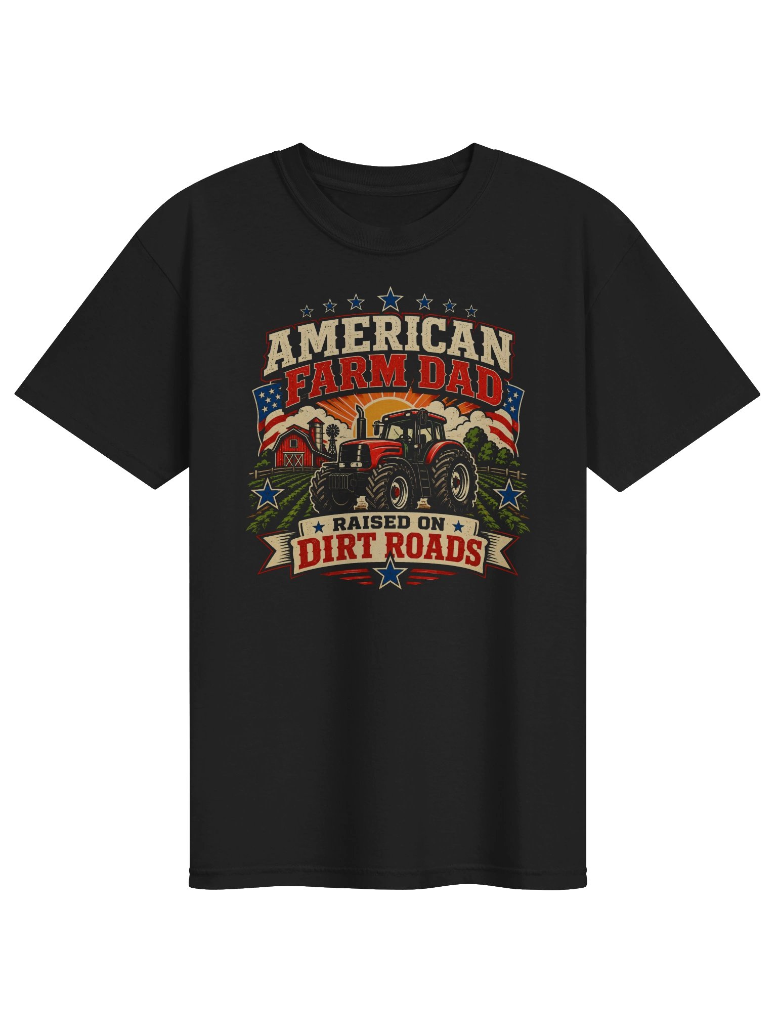 American Farm Dad T-Shirt | Bold Tractor Country Life Tee product image (1)