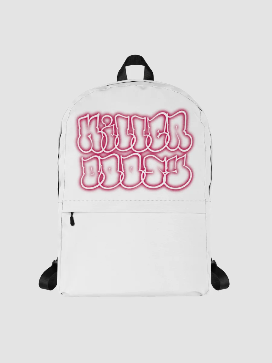 White Cutesy Graffiti Print Backpack product image (1)