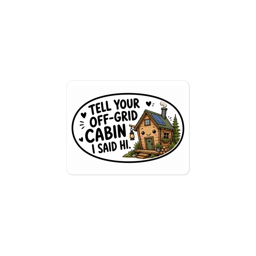 Tell Your Off-Grid Cabin I Said Hi Sticker product image (1)