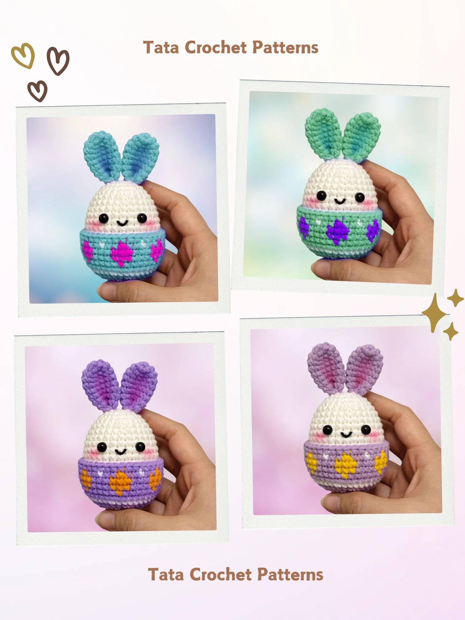 PDF Pattern -♡- (8 in 1) Super Cute Easter Bunny Eggs Amigurumi product image (8)