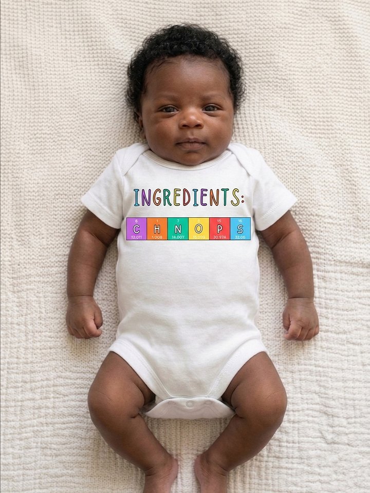 CHNOPS Elements of Life - Science Baby Onesie in White product image (2)