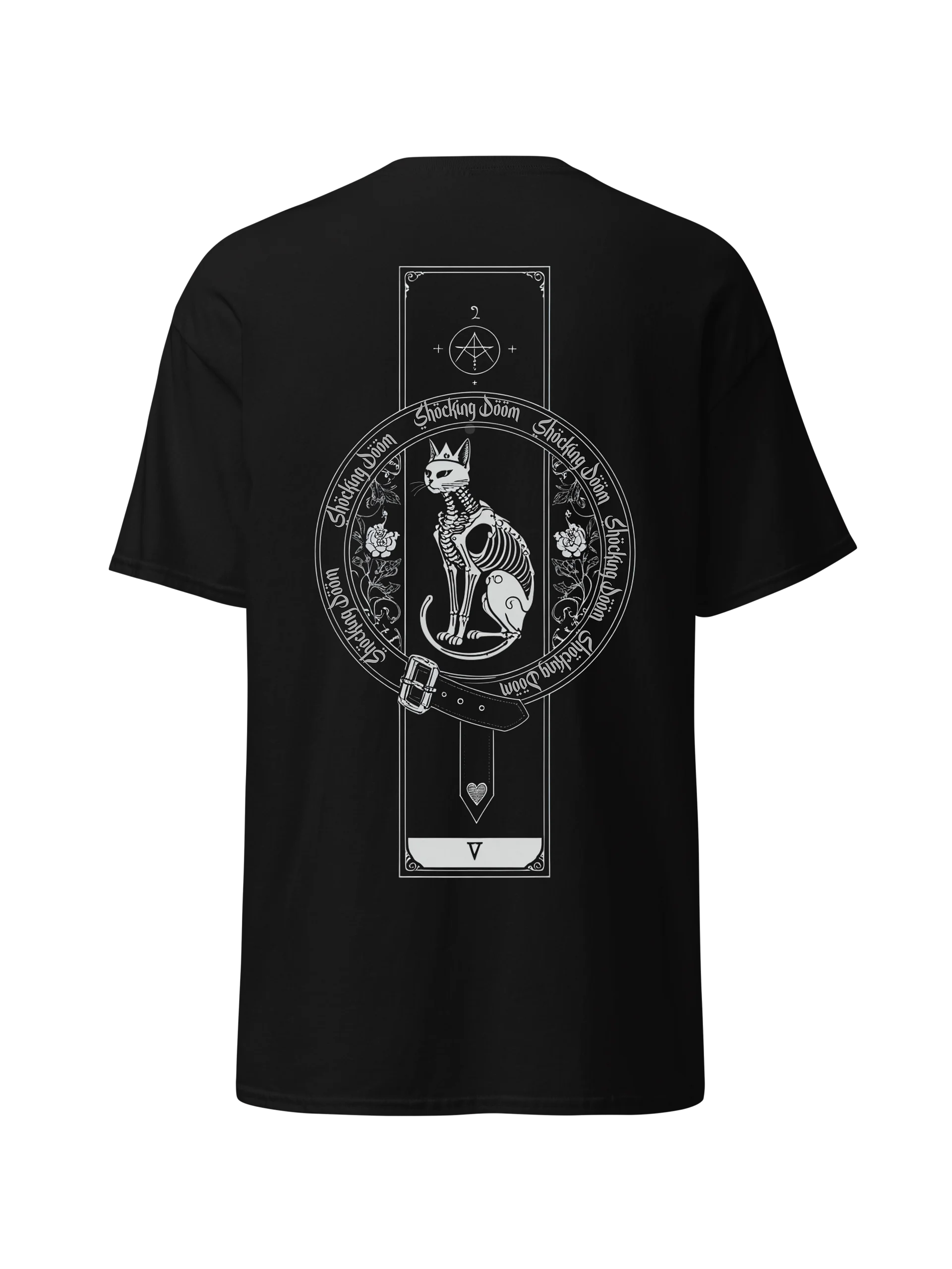 Catacomb King – Skeleton Cat Graphic T-Shirt | Occult Gothic Streetwear | Unisex Cotton Tee product image (9)