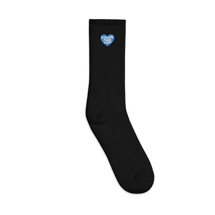Embroidered Heart Socks – Blue product image (1)