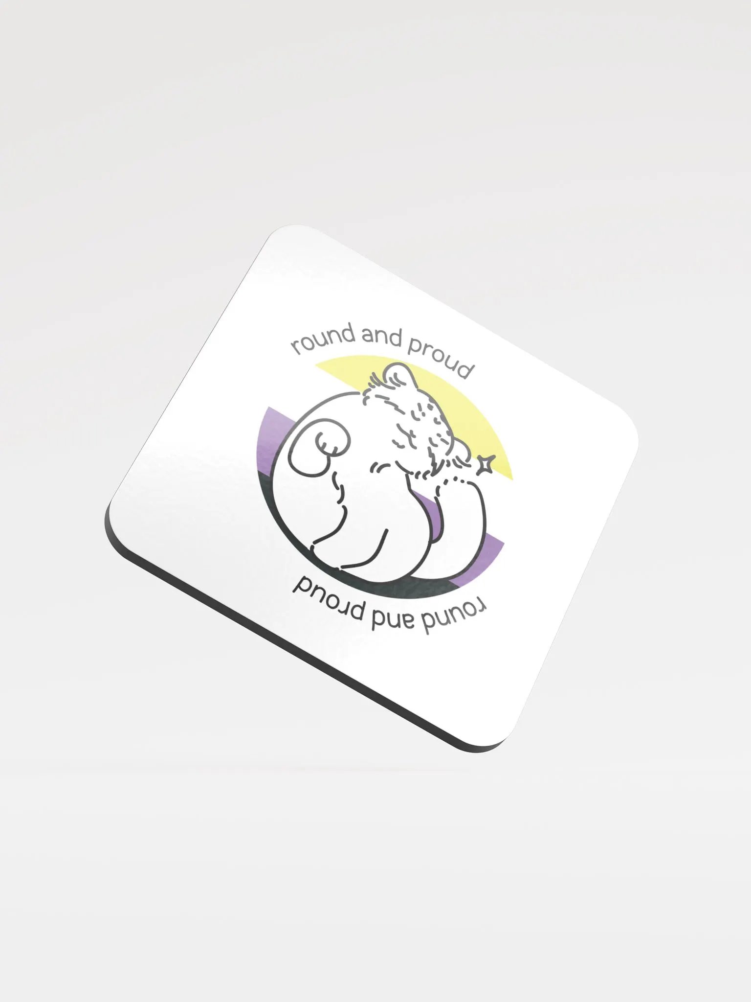 Round and Proud Manul Nonbinary Version - Coaster product image (1)