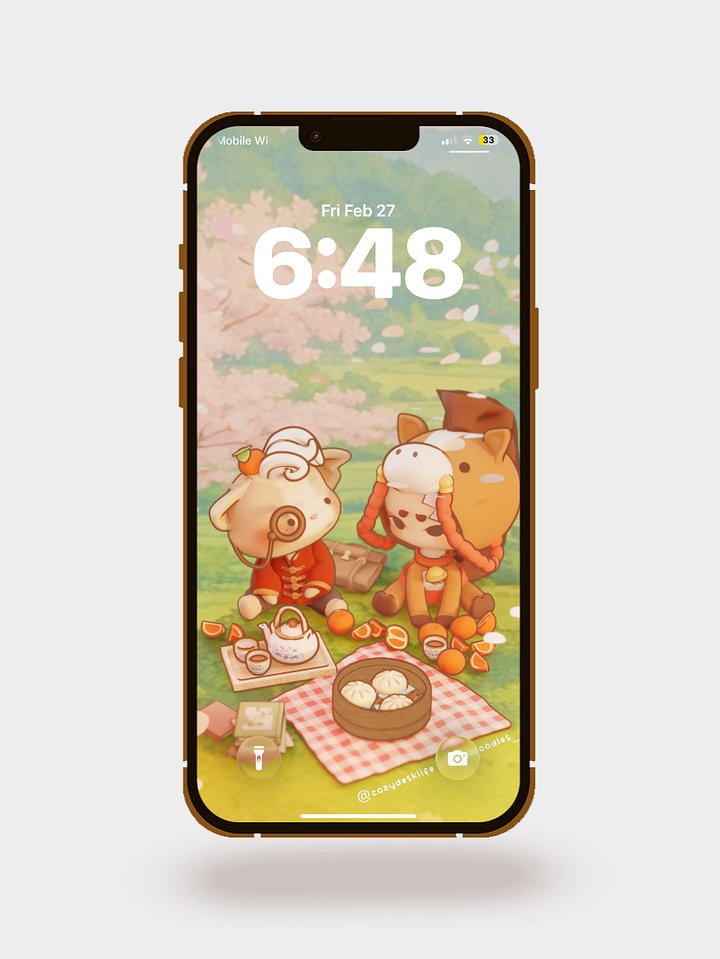 Free "Spring Fortune" iPhone Wallpaper - @haroodles x Misto Collab | Cozy Desk Life product image (1)
