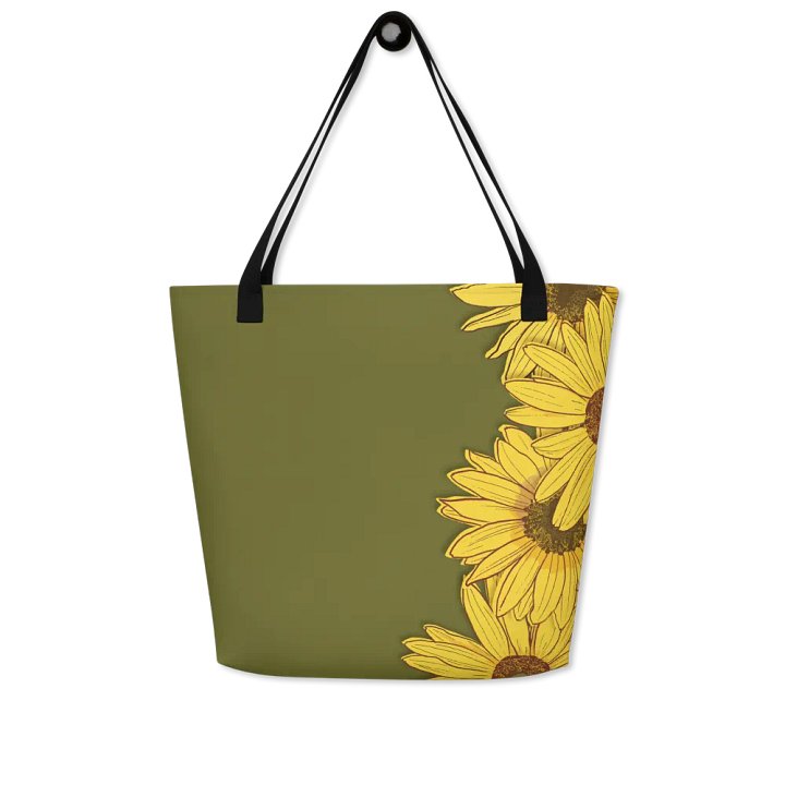 “Sunflower Stripes” Large Tote Bag product image (2)
