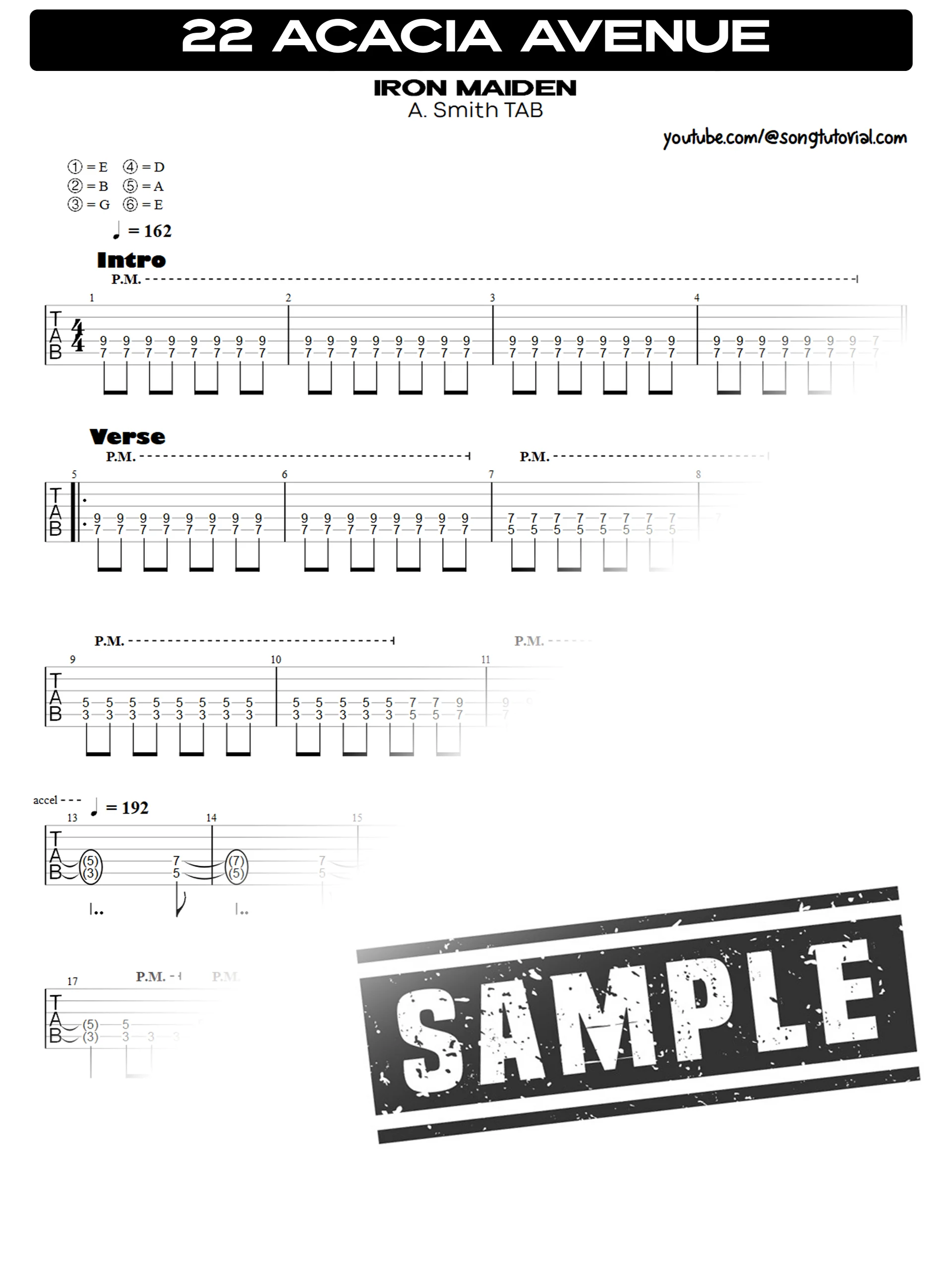22 Acacia Avenue | PDF Tab + Guitar Pro | Iron Maiden product image (2)