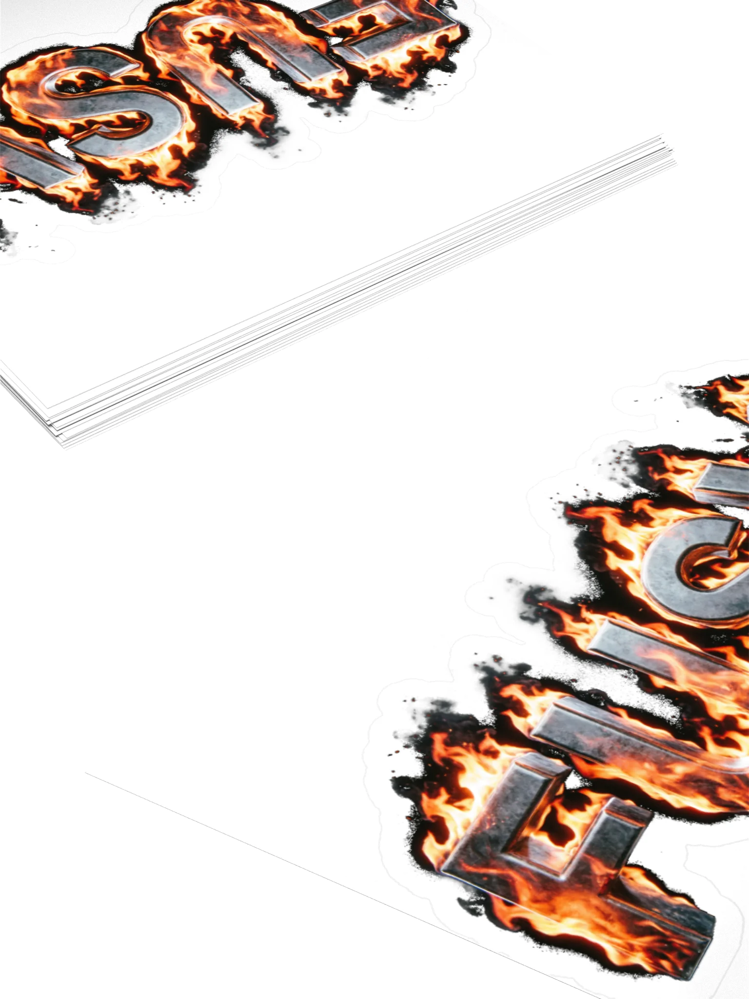 FUSV Flames Metallic 3D Kiss Cut Sticker product image (8)