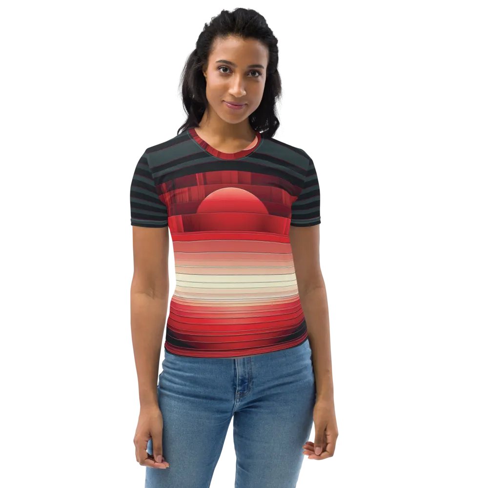 Women's Full-Print-5 Red Glitch Tee product image (3)