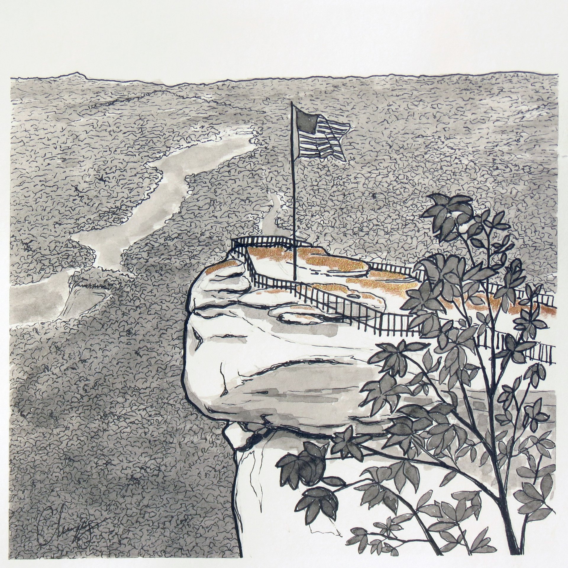 Chimney Rock - Original Drawing product image (2)