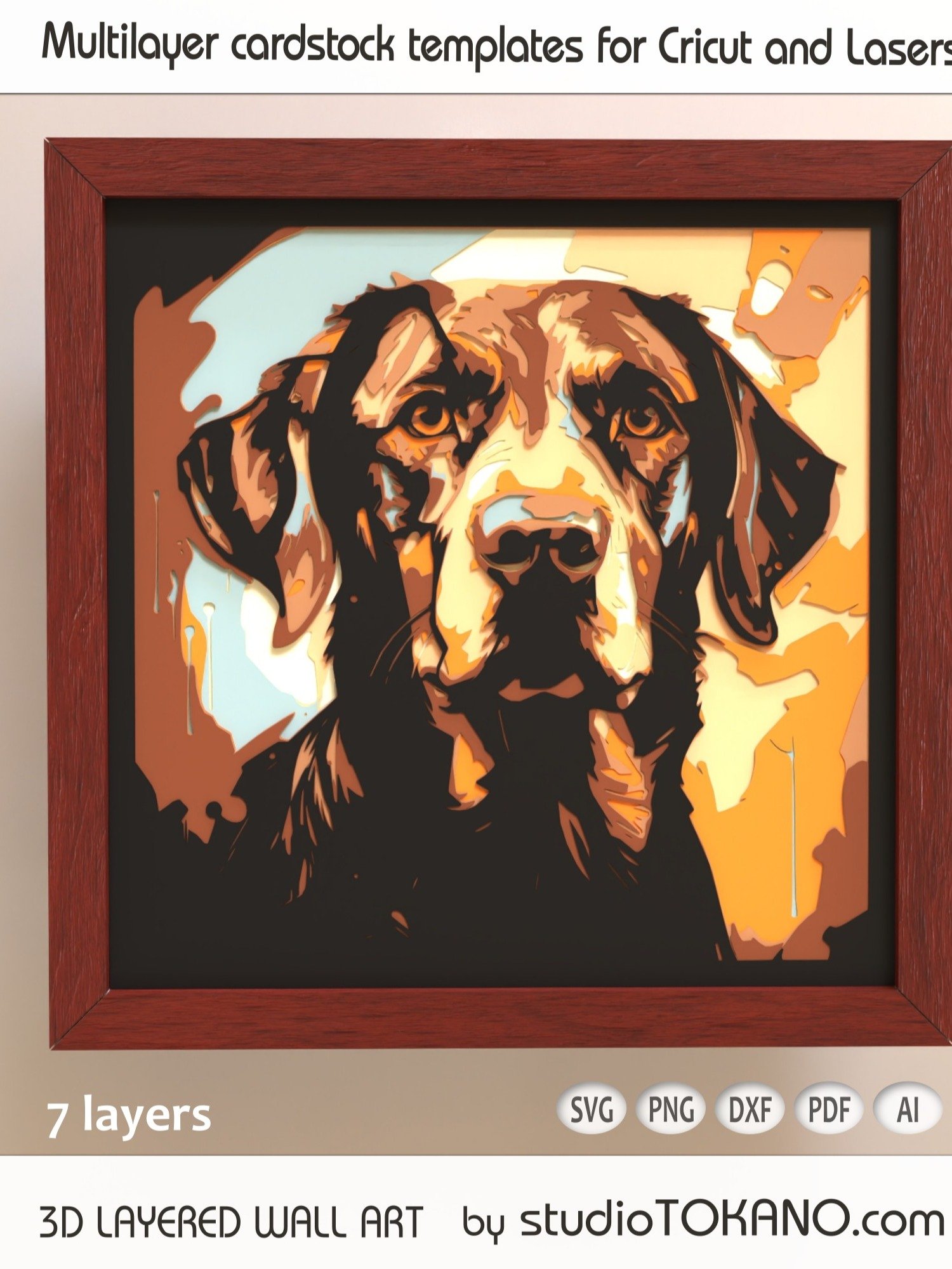 Dog bundle 3D layered files product image (5)