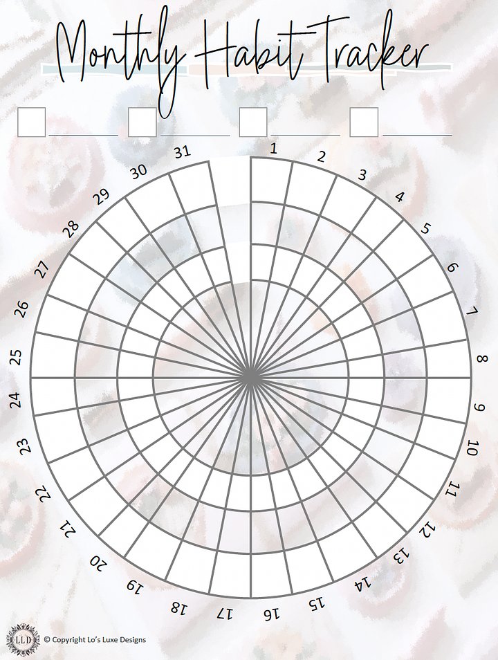 Monthly Habit Tracker - Vintage Stationary - 8.5x11 Printable product image (1)