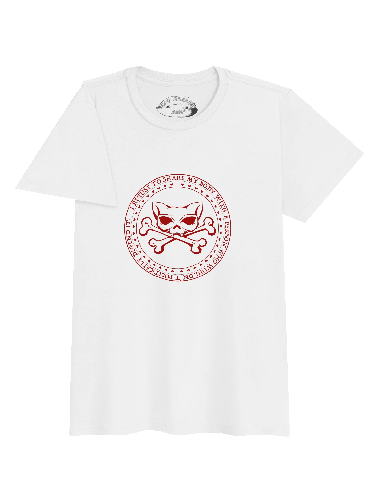 I Refuse Red Ink Kat Skull Tee product image (3)
