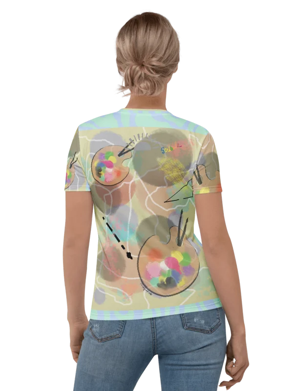 Women's Crew Neck Tee 'Paint It Softly' product image (4)