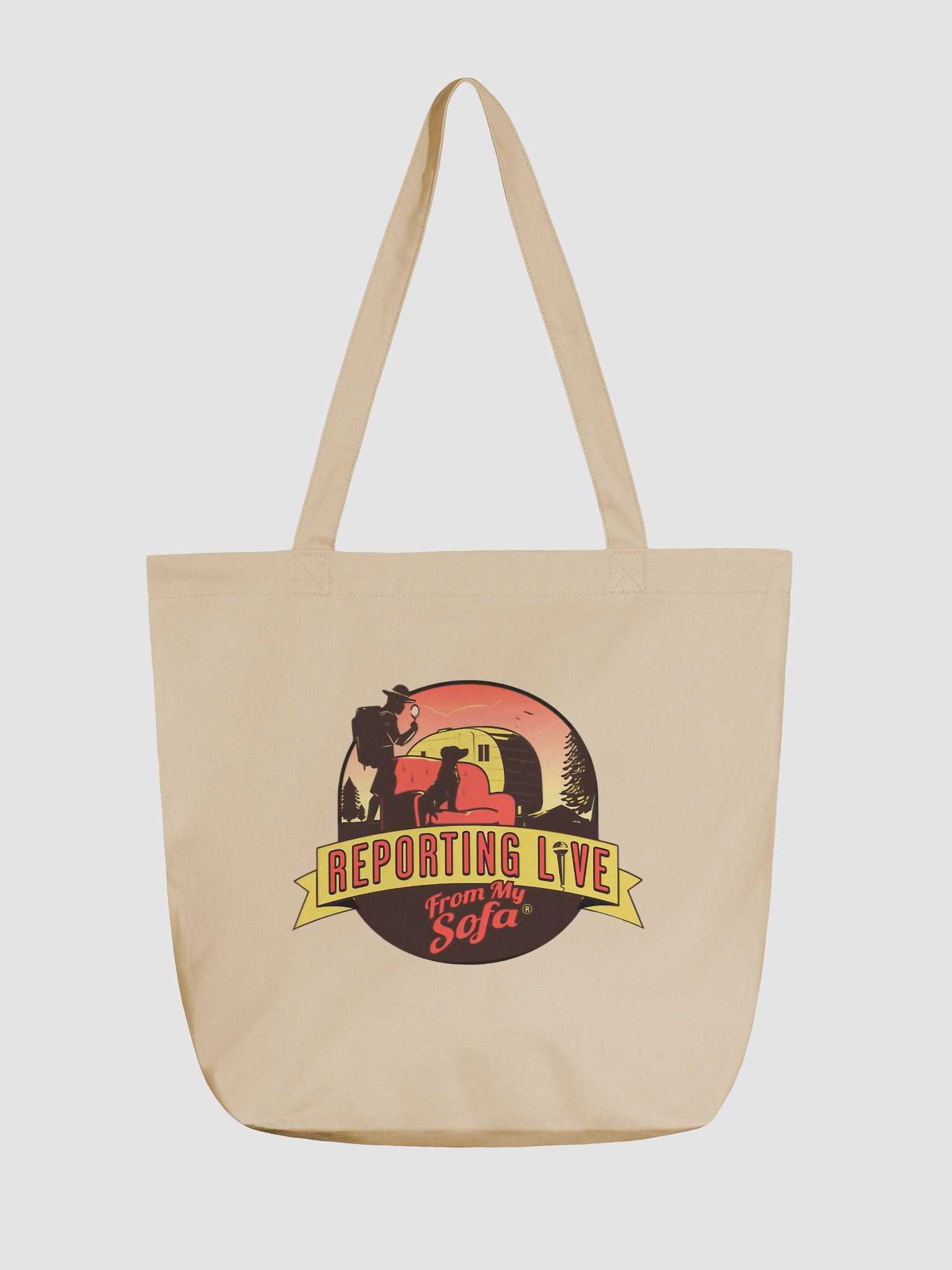 Reporting Live From My Sofa Official Logo Canvas Tote product image (1)