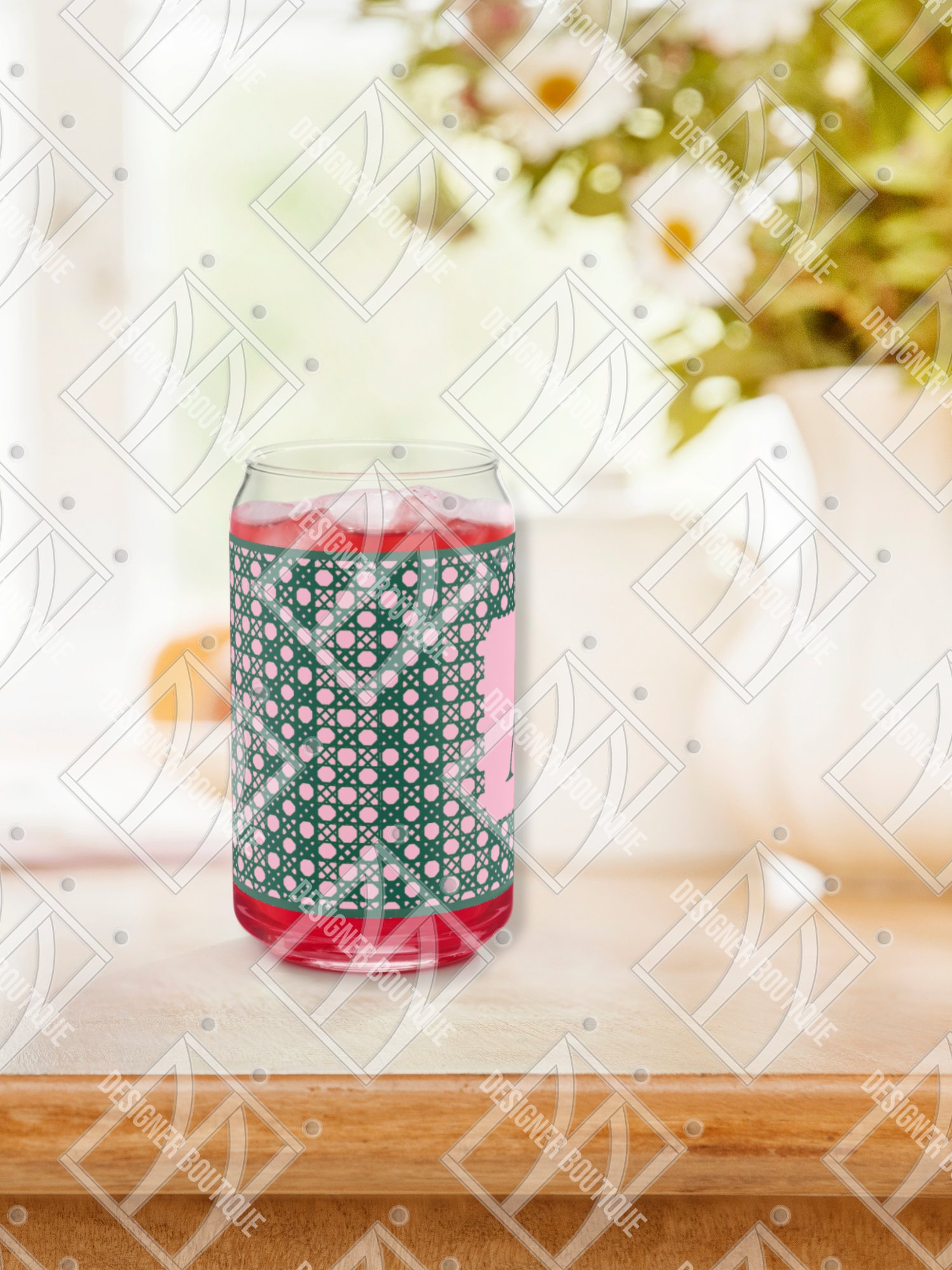 Verdant Garden Monogram A Can-Shaped Glass product image (3)