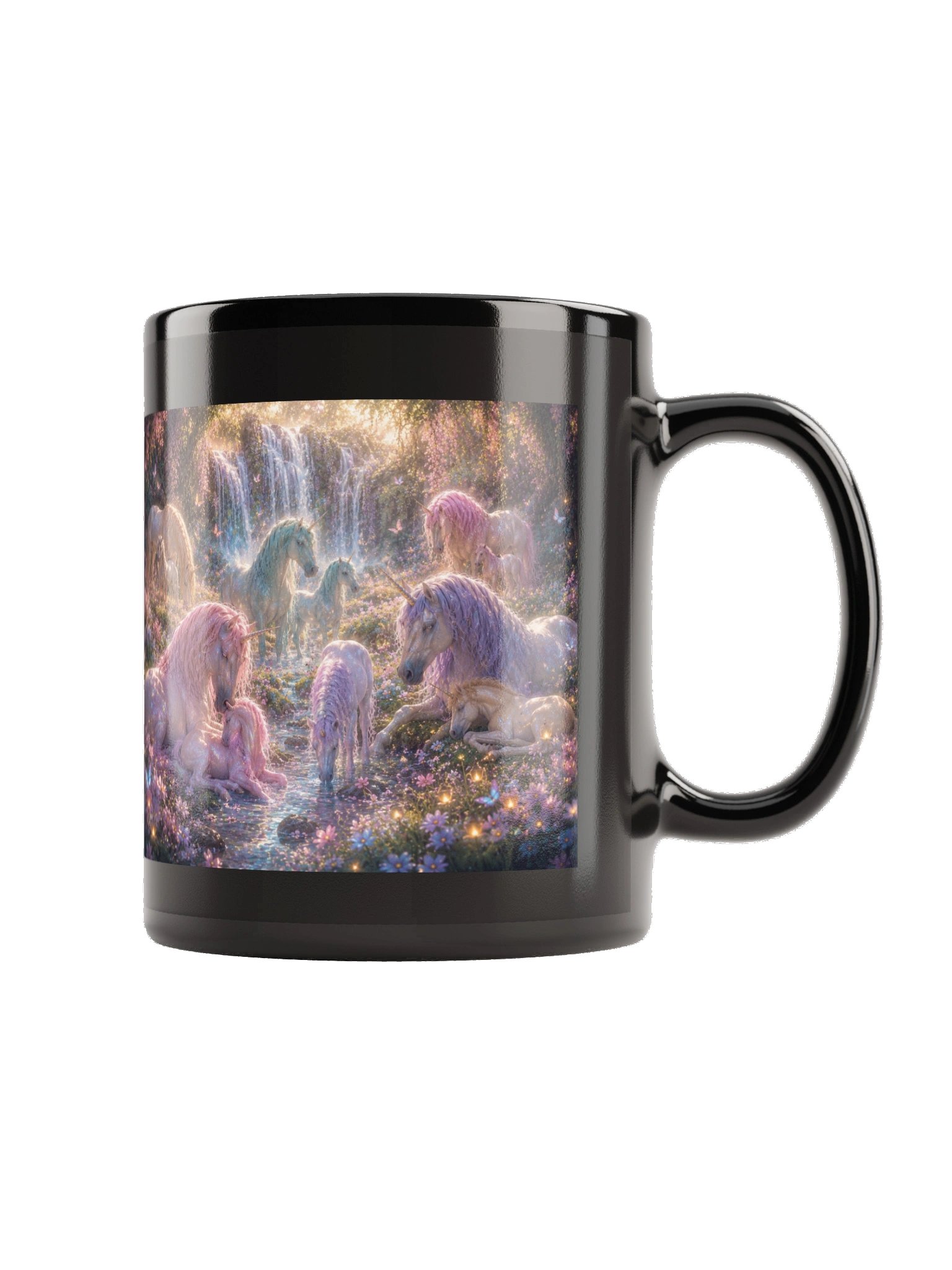 Meadow Unicorns Black Glossy Mug product image (9)