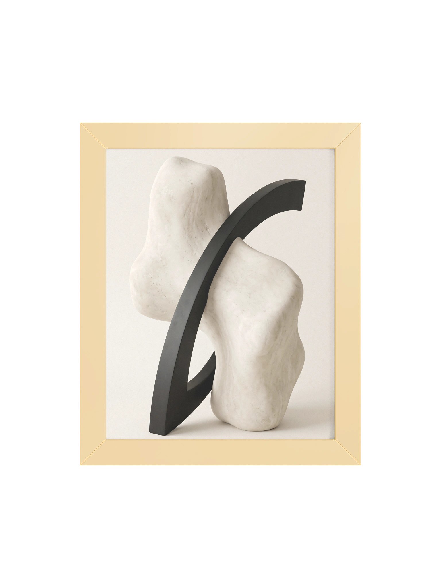 Black Arc & White Mass - Abstract Organic Sculptural Wall Art product image (2)