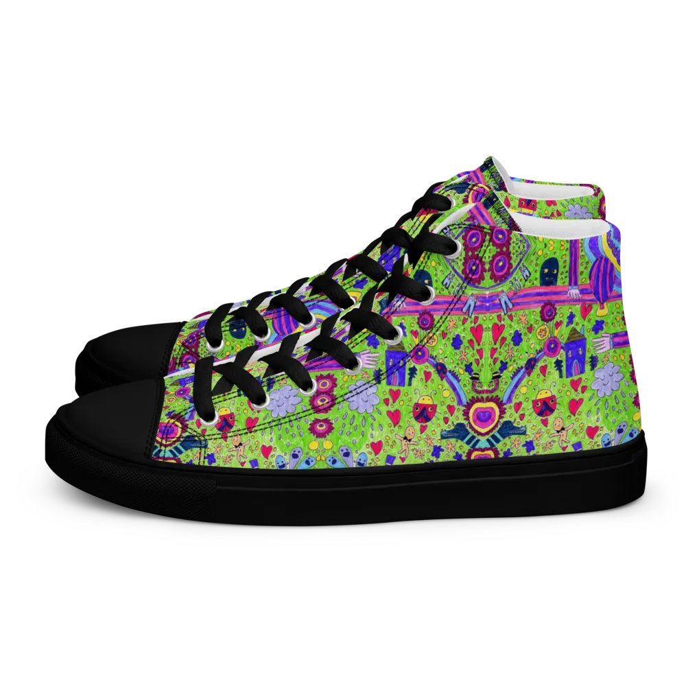 Abstract Doodle Life Ladies High Top Canvas Shoes product image (5)