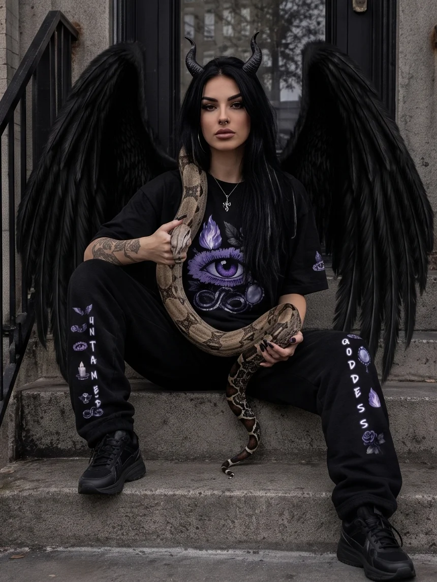 Lilith “Untamed Goddess” Symbolic Gothic Joggers product image (2)