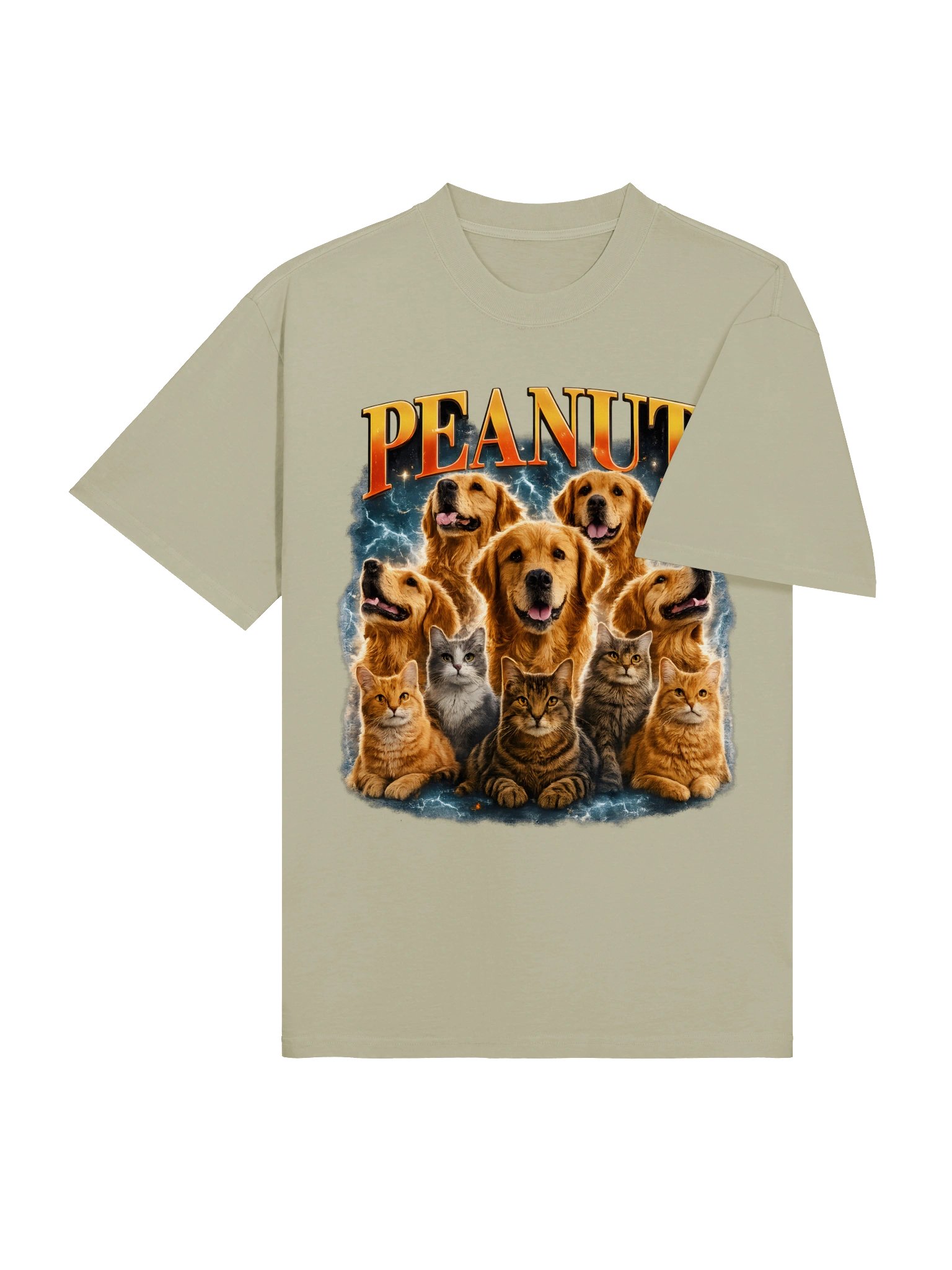 PEANUT – Golden Retriever & Cat Vintage Graphic T-Shirt product image (5)