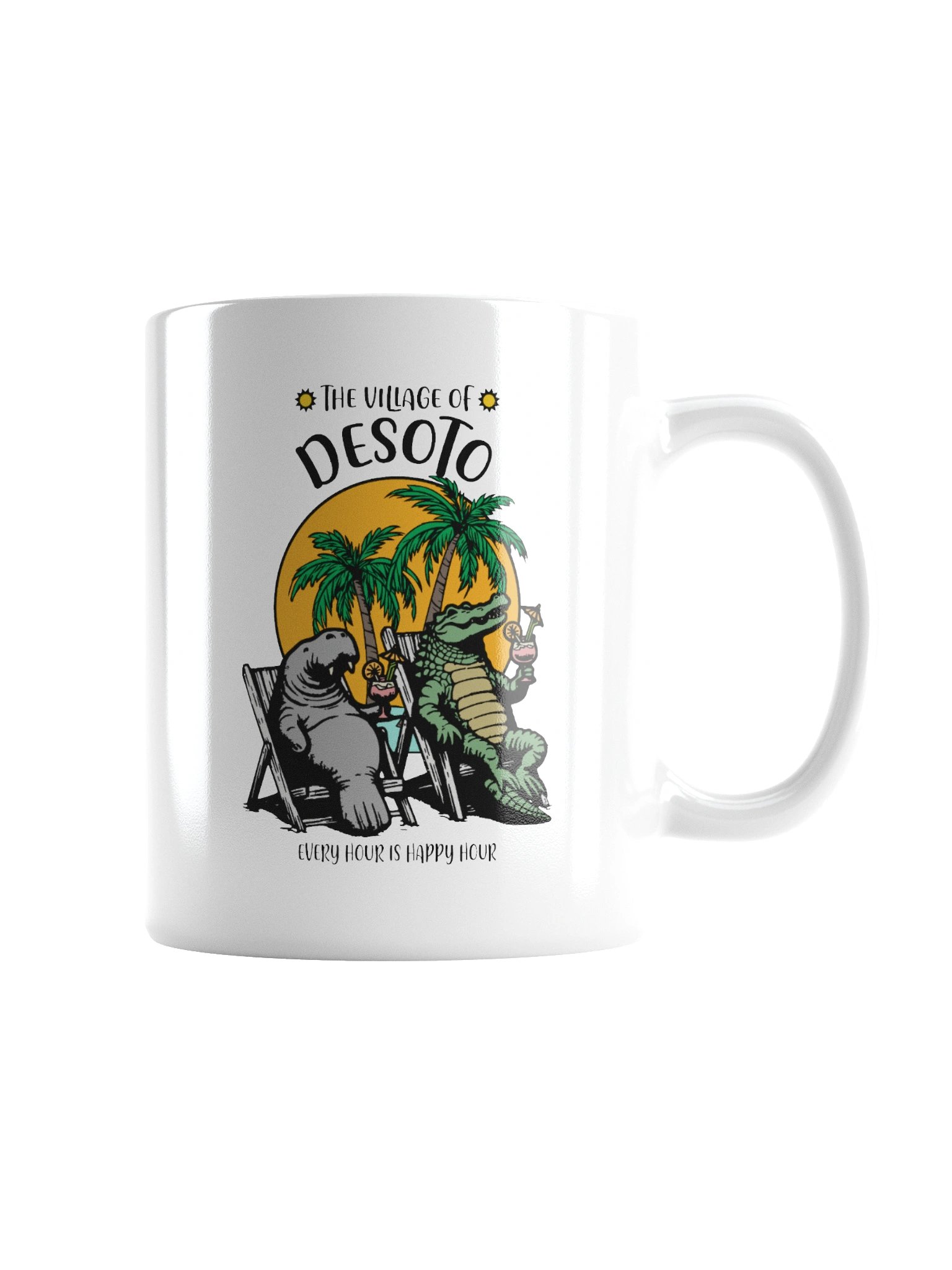 The Village of Desoto TV Florida USA Fun Manatee Alligator Design Coffee Mug product image (5)