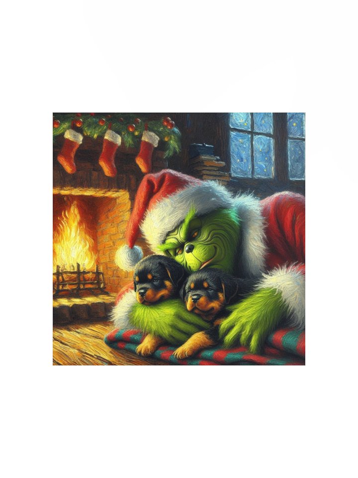 Grinchy Rottweiler Christmas Matte Poster product image (1)