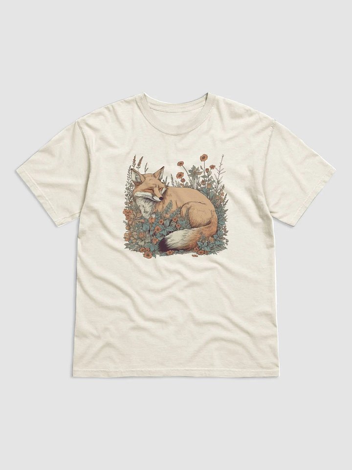 Vintage-Style Cottagecore Fox in a Field of Wildflowers and Daisies T-Shirt | Cottagecore & Goblincore Shirt Design product image (7)