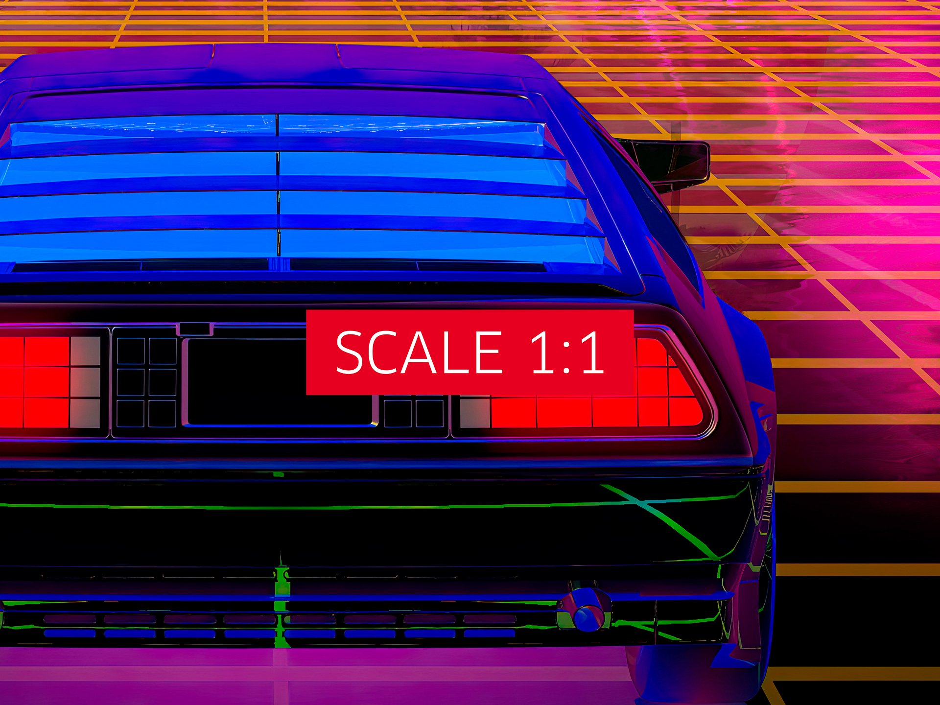 Neon landscape: Synthwave horizon & car, outrun [synthwave/vaporwave/cyberpunk] — Aesthetic retrowave poster product image (5)