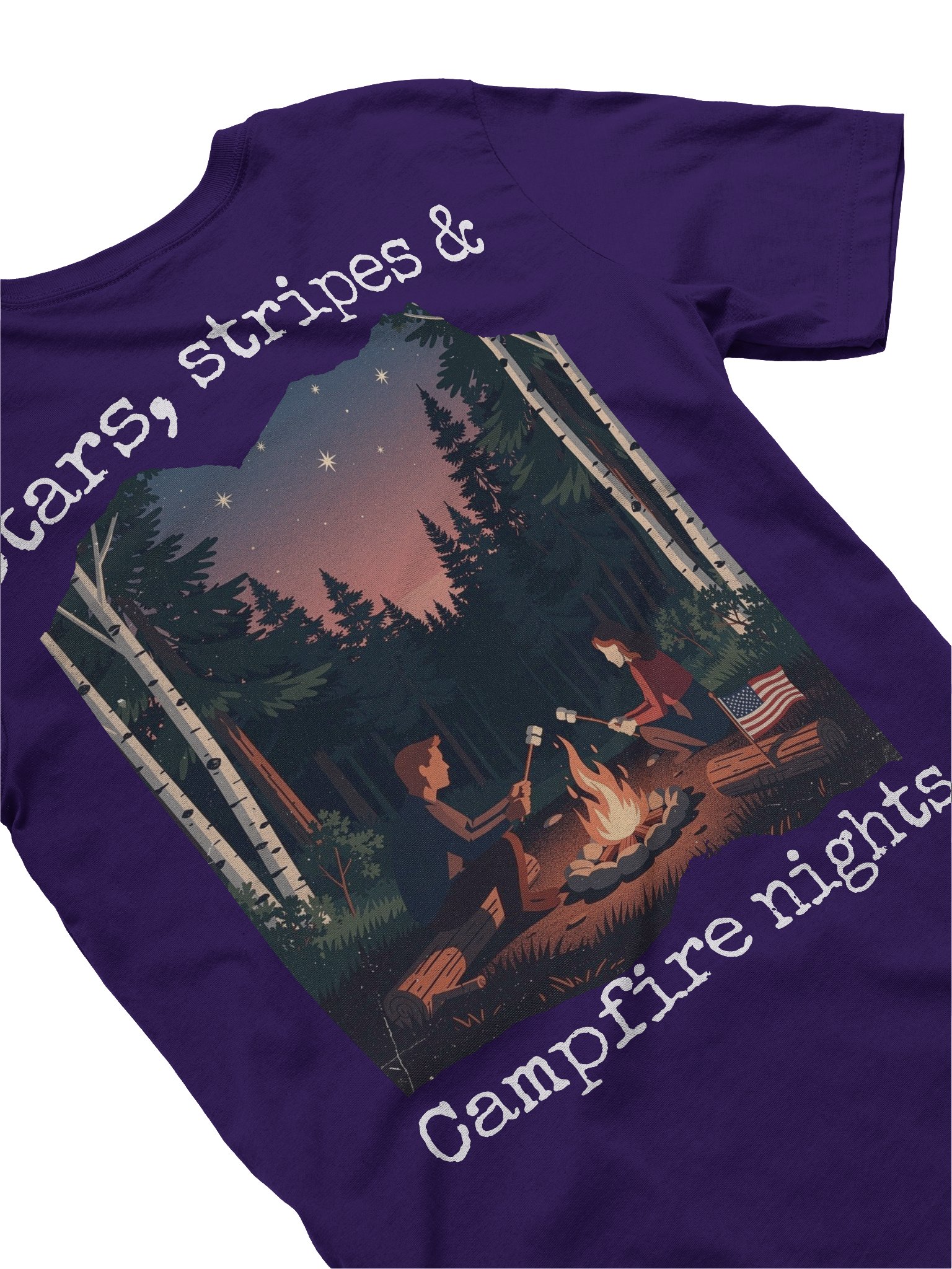 Stars, Stripes & Campfire Nights – Patriotic Northwoods T-Shirt product image (4)